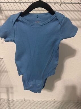 Magnetic Me Solid Baby Blue Short-Sleeve Bodysuit